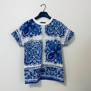 Dolce & Gabbana blue Majolica print top (38)